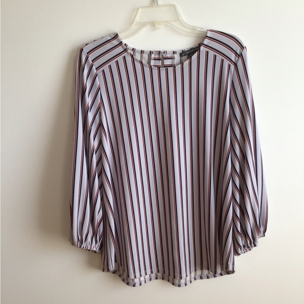 2/$12 Adrianna Papell Striped Blouse